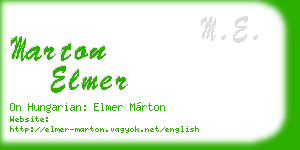 marton elmer business card