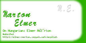 marton elmer business card